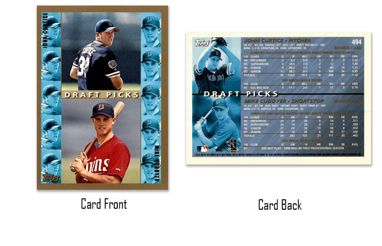 1998 Topps baseball John Curtice and Mike Cuddyer rookie card