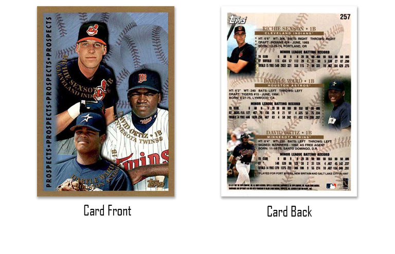 1998 Topps baseball David Ortiz rookie card