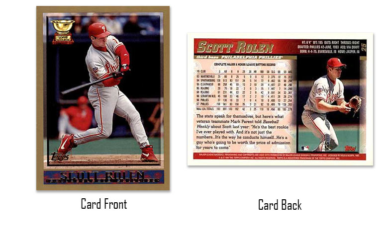 1998 Topps baseball Scott Rolen rookie card