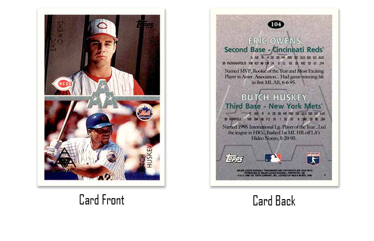 1996 Topps baseball Butch Huskey rookie card