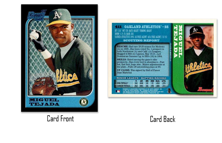 1997 Bowman Miguel Tejada rookie card