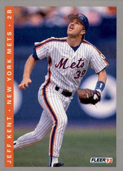 1993 Fleer baseball Jeff Kent #90