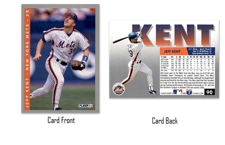 1993 Fleer baseball Jeff Kent rookie card