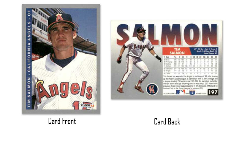 1993 Fleer baseball Tim Salmon rookie card