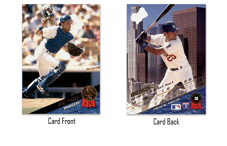 1993 Leaf baseball Mike Piazza rookie card