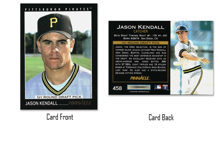 1993 Pinnacle baseball Jason Kendall rookie card
