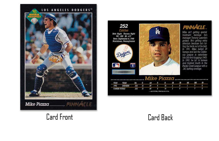 1993 Pinnacle baseball Mike Piazza rookie card