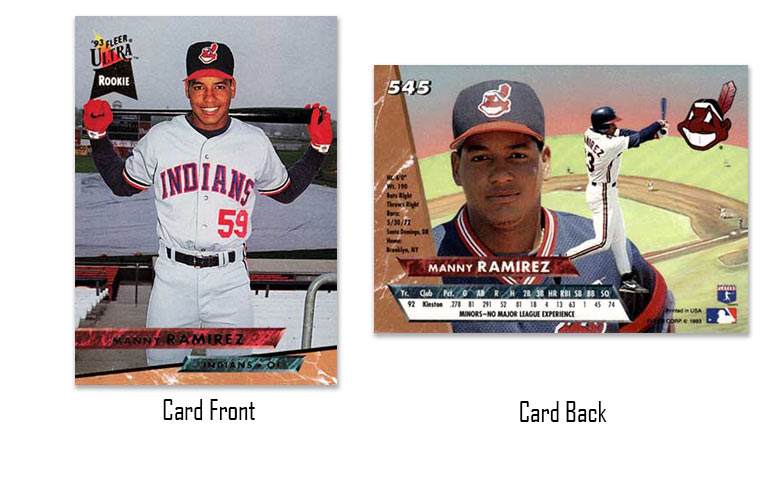 1993 Ultra baseball Manny Ramirez rookie card