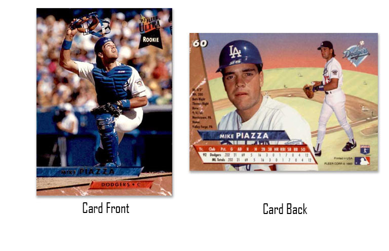 1993 Ultra baseball Mike Piazza rookie card