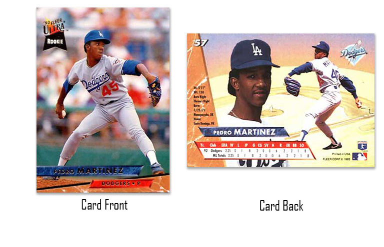 1993 Ultra baseball Pedro Martinez rookie card