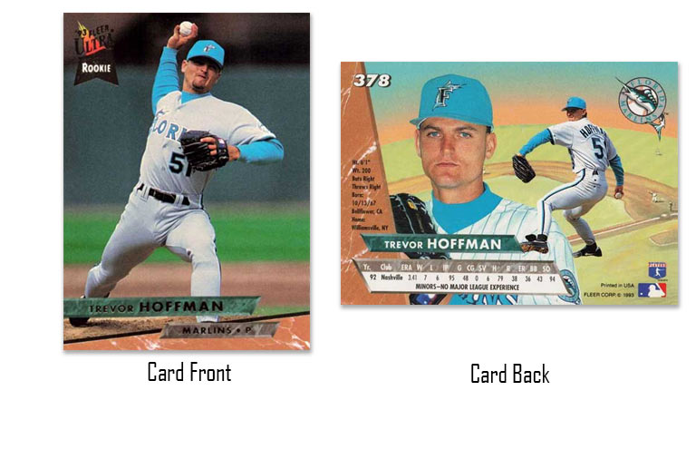 1993 Ultra baseball Trevor Hoffman rookie card