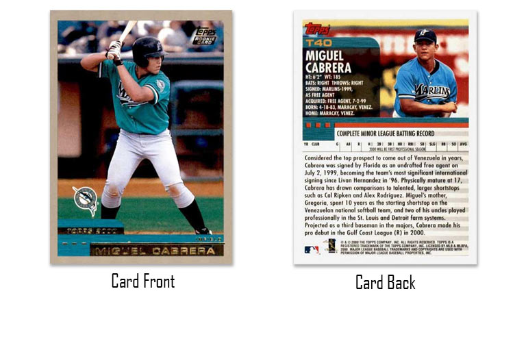 2000 Topps Traded Miguel Cabrera rookie card