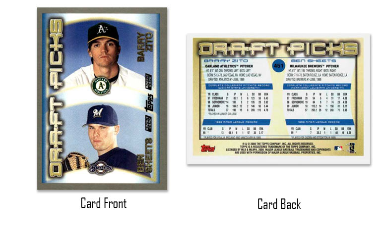 2000 Topps Barry Zito and Ben Sheets Draft Picks rookie card