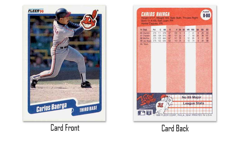 1990 Fleer Update Carlos Baerga rookie card