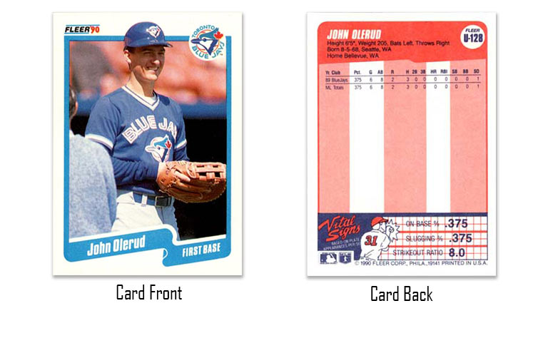 1990 Fleer Update John Olerud rookie card