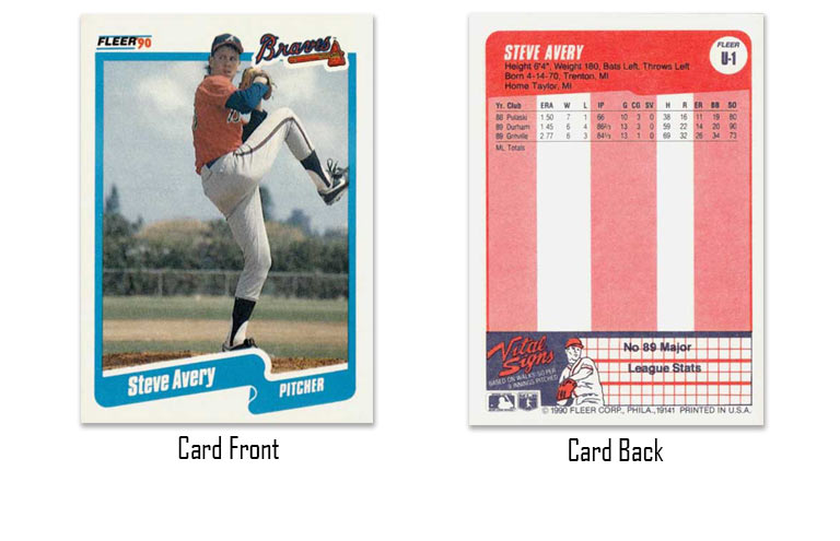 1990 Fleer Update Steve Avery rookie card