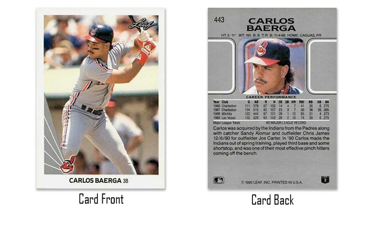 1990 Leaf Carlos Baerga rookie card
