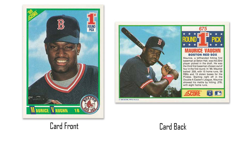1990 Score baseball Mo Vaughn rookie card