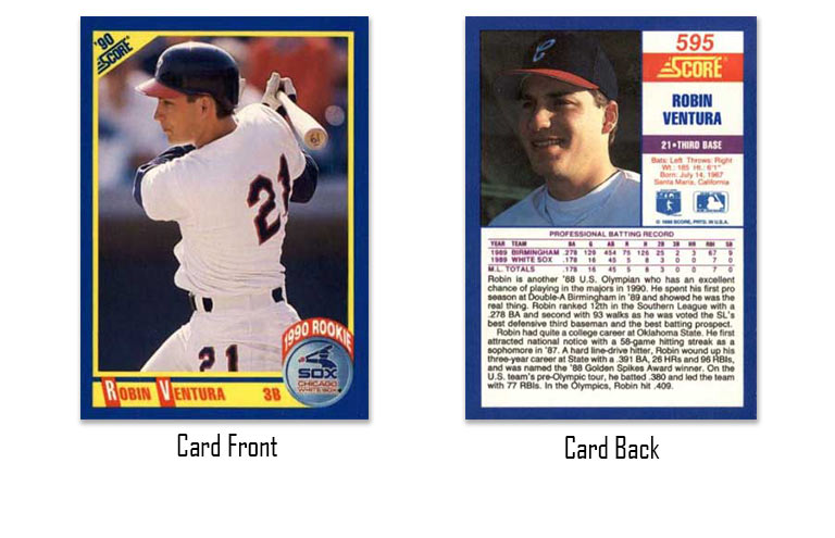 1990 Score baseball Robin Ventura rookie card