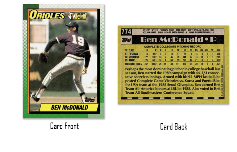 1990 Topps Ben McDonald rookie card