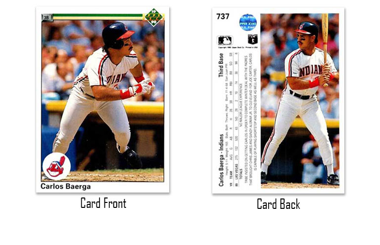 1990 Upper Deck baseball Carlos Baerga rookie card