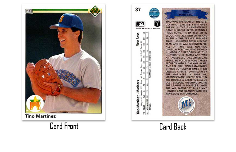 1990 Upper Deck baseball Tino Martinez rookie card