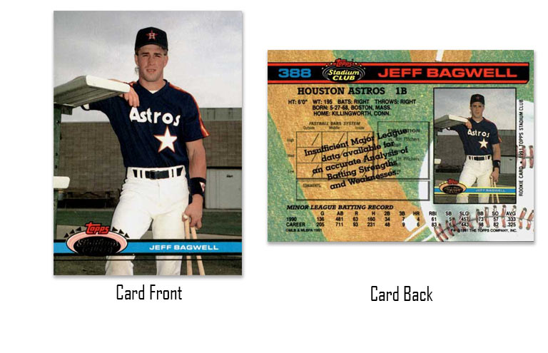1991 Topps Stadium Club Jeff Bagwell rookie card