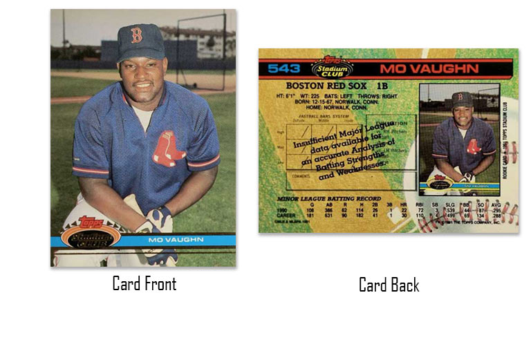 1991 Topps Stadium Club Mo Vaughn rookie card