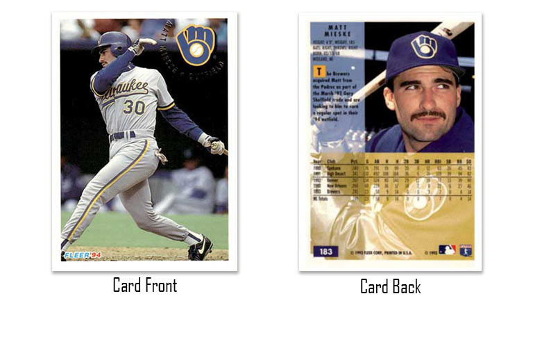 1994 Fleer baseball Matt Mieske rookie card