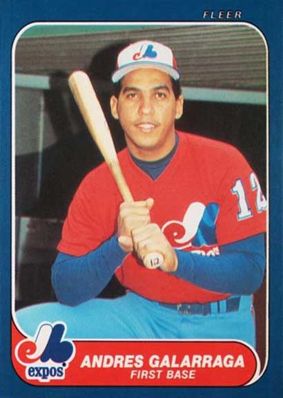 1986 Fleer Update Andres Galarraga #U-44