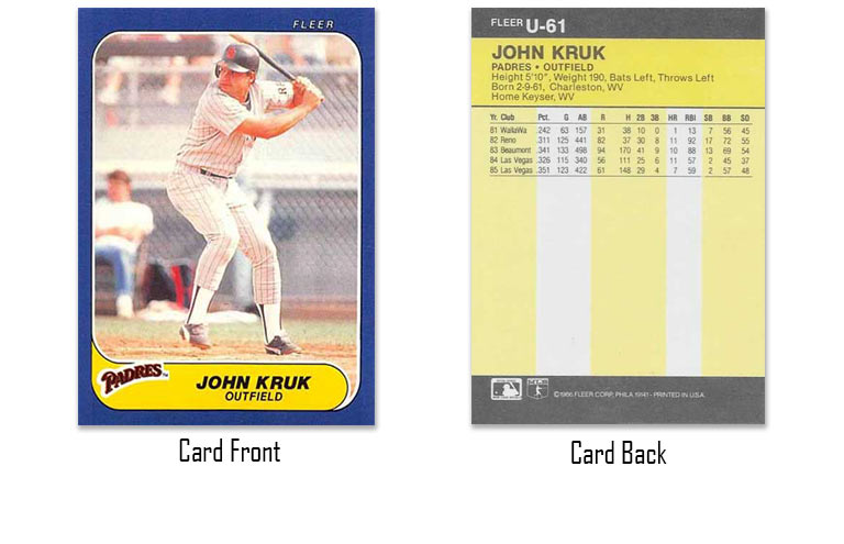 1986 Fleer Update John Kruk rookie card
