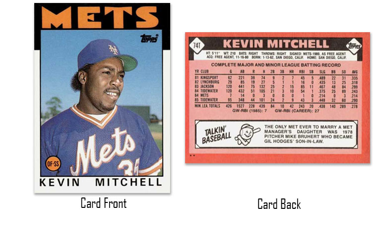 1986 Topps Traded Kevin Mitchell rookie card