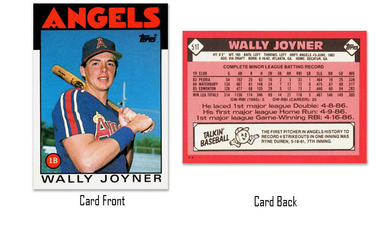 1986 Topps Traded Wally Joyner rookie card