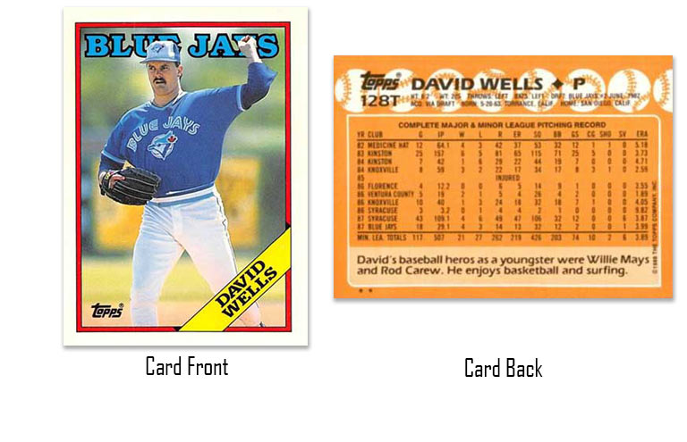 1988 Topps Traded David Wells rookie card