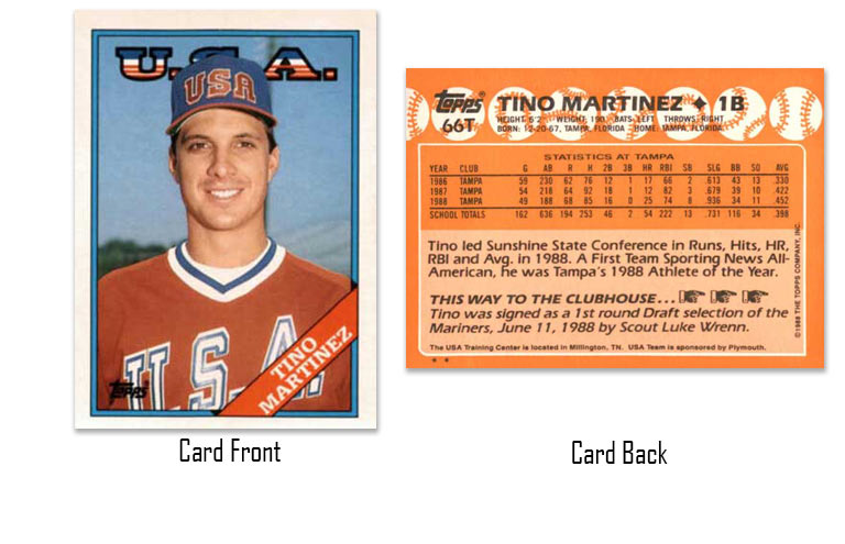 1988 Topps Traded Tino Martinez rookie card