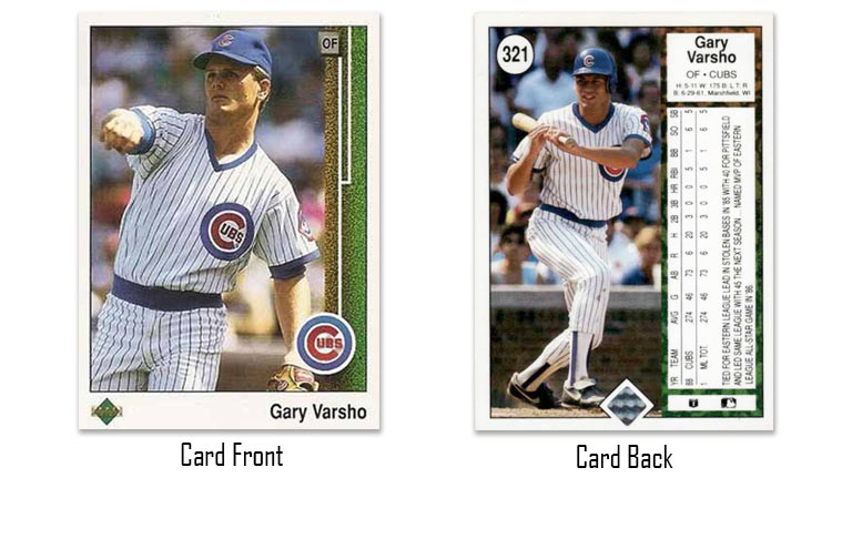 1989 Upper Deck Gary Varsho rookie card