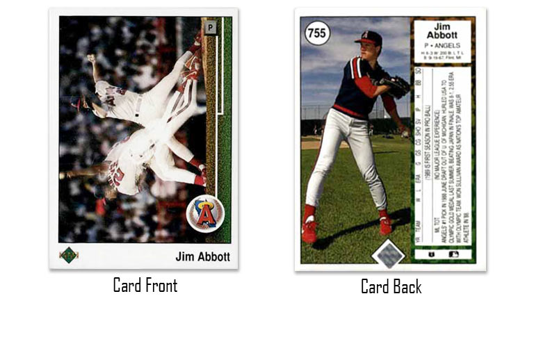 1989 Upper Deck Jim Abbott rookie card