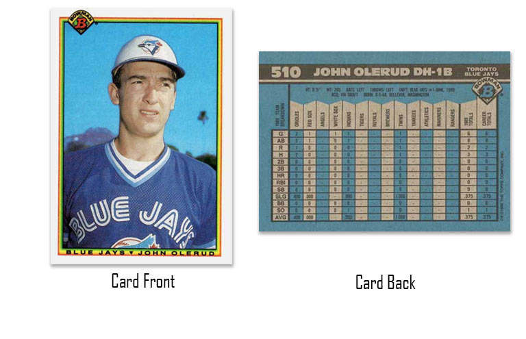 1990 Bowman baseball John Olerud rookie card