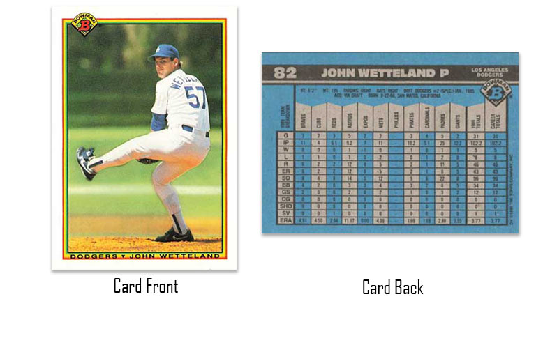 1990 Bowman baseball John Wetteland rookie card