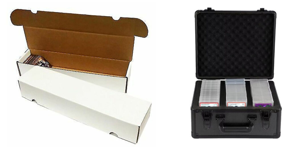 card boxes and premium graded sports card vaults
