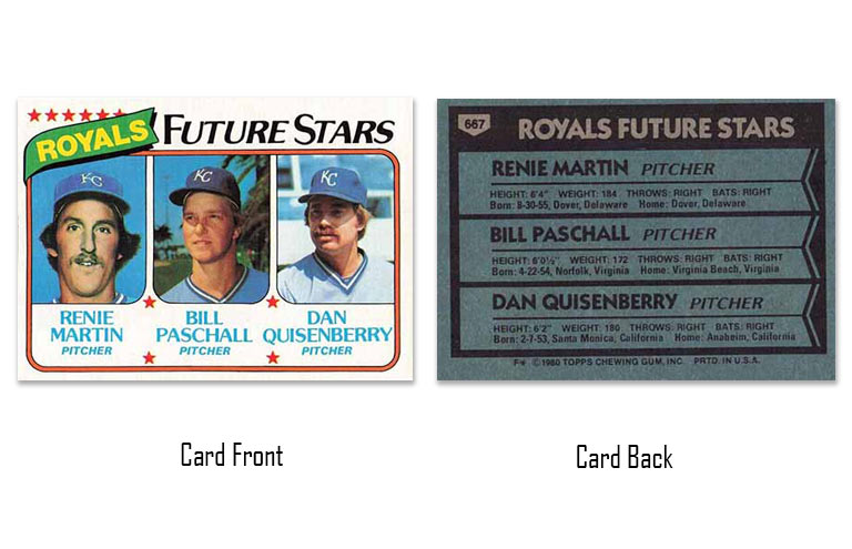1980 Topps baseball Royals Future Stars #667