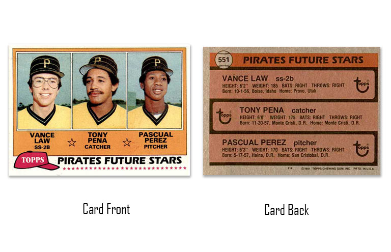 1981 Topps Pirates Future Stars Tony Pena #551
