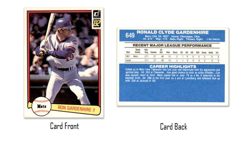 1982 Donruss Ron Gardenhire rookie card