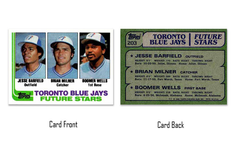 1982 Topps baseball Blue Jays Future Stars card