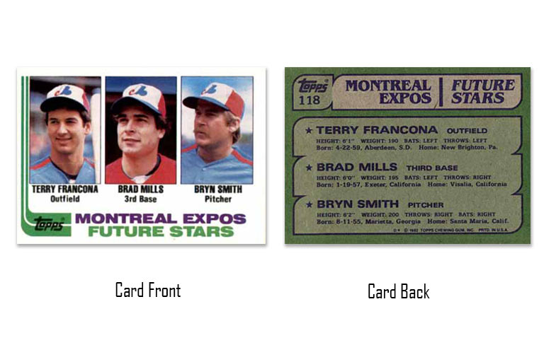 1982 Topps baseball Expos Future Stars card