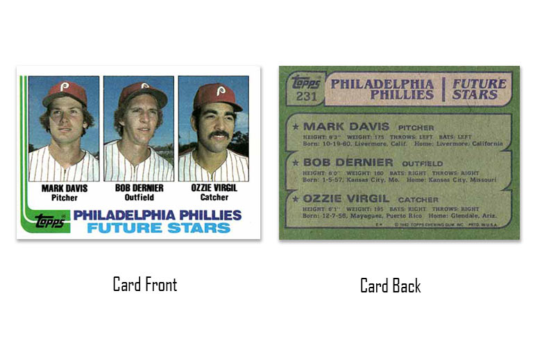 1982 Topps baseball Phillies Future Stars card