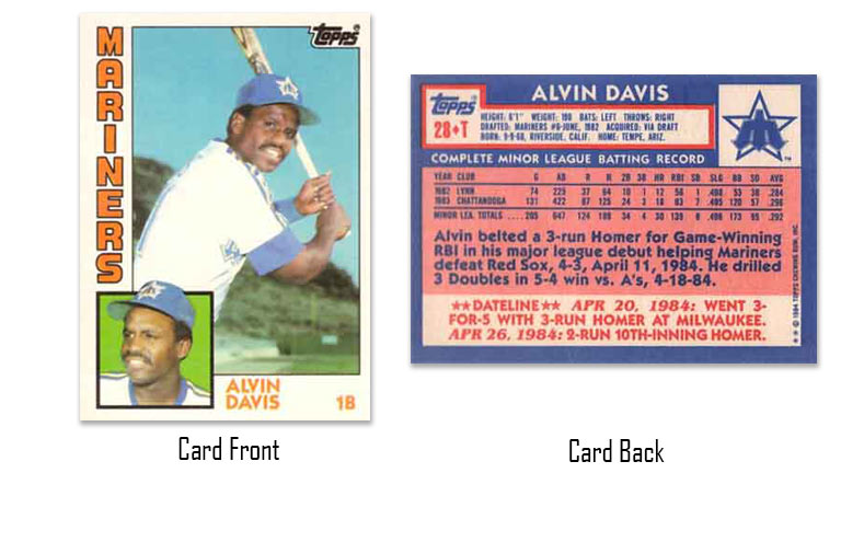 1984 Topps Traded Alvin Davis rookie card