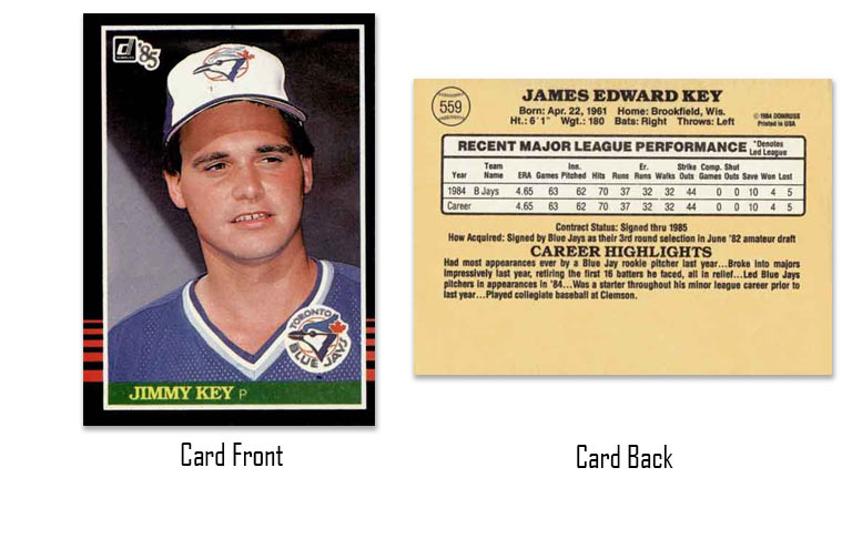1985 Donruss Jimmy Key rookie card