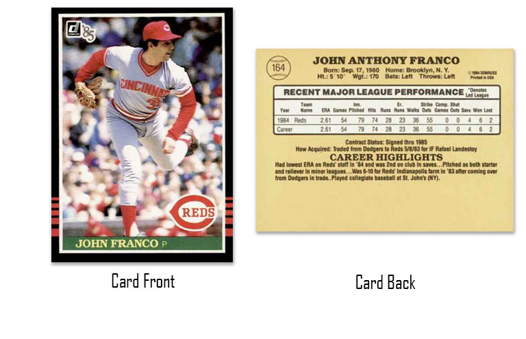 1985 Donruss John Franco rookie card