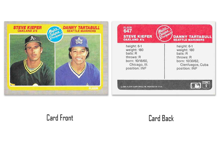 1985 Fleer Danny Tartabull rookie card